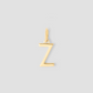 Minimal Block Letter Charm in 14K Yellow Gold