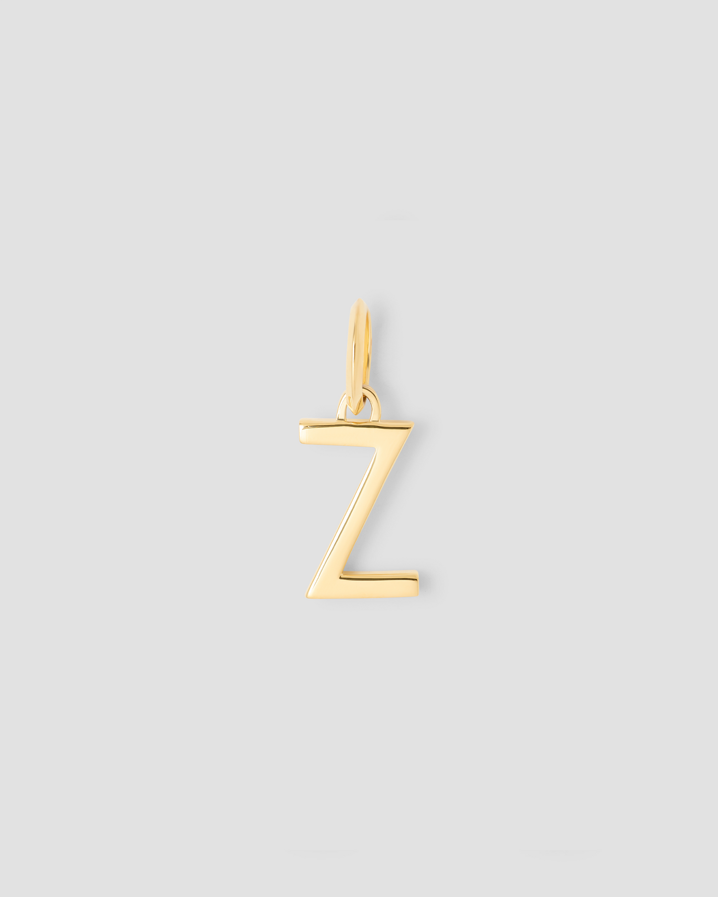 Minimal Block Letter Charm in 14K Yellow Gold