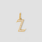 Capital Gothic Letter Charm with Pavé White Diamonds