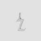 Capital Gothic Letter Charm with Pavé White Diamonds