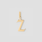 Capital Gothic Letter Charm with Diamond in 18K Yellow Gold