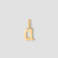 Lower Case Gothic Letter Charm in 14K Yellow Gold