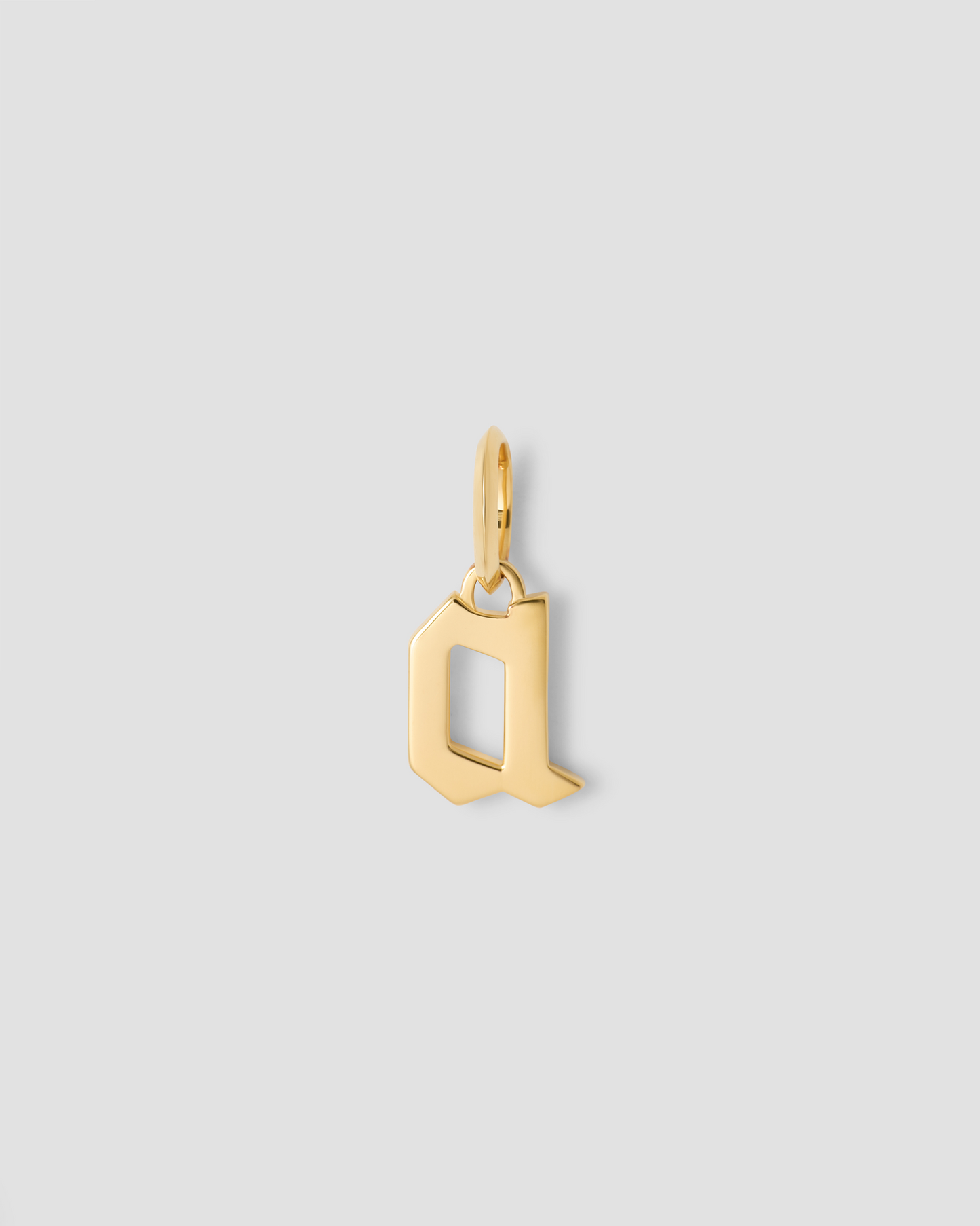 Lower Case Gothic Letter Charm in 14K Yellow Gold