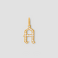 Capital Gothic Letter Charm with Pavé White Diamonds