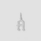 Capital Gothic Letter Charm with Pavé White Diamonds