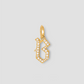 Capital Gothic Letter Charm with Pavé White Diamonds
