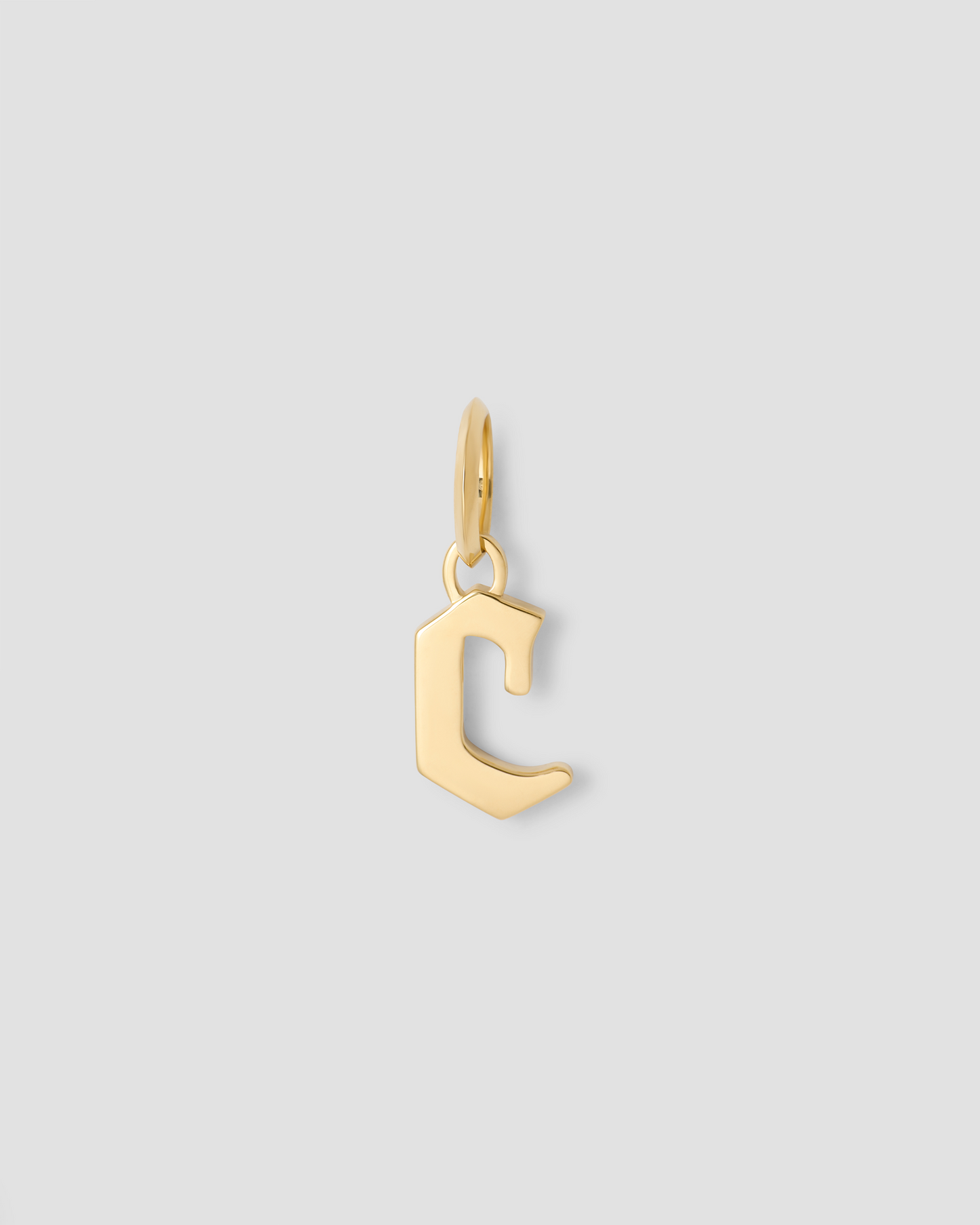 Lower Case Gothic Letter Charm in 14K Yellow Gold