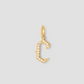 Capital Gothic Letter Charm with Pavé White Diamonds