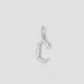 Capital Gothic Letter Charm with Pavé White Diamonds