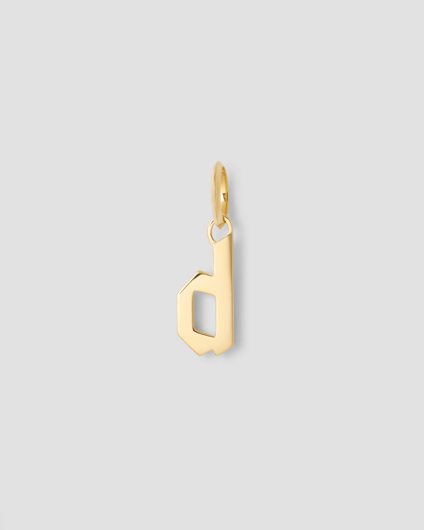 Lower Case Gothic Letter Charm in 14K Yellow Gold