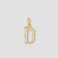 Capital Gothic Letter Charm with Pavé White Diamonds