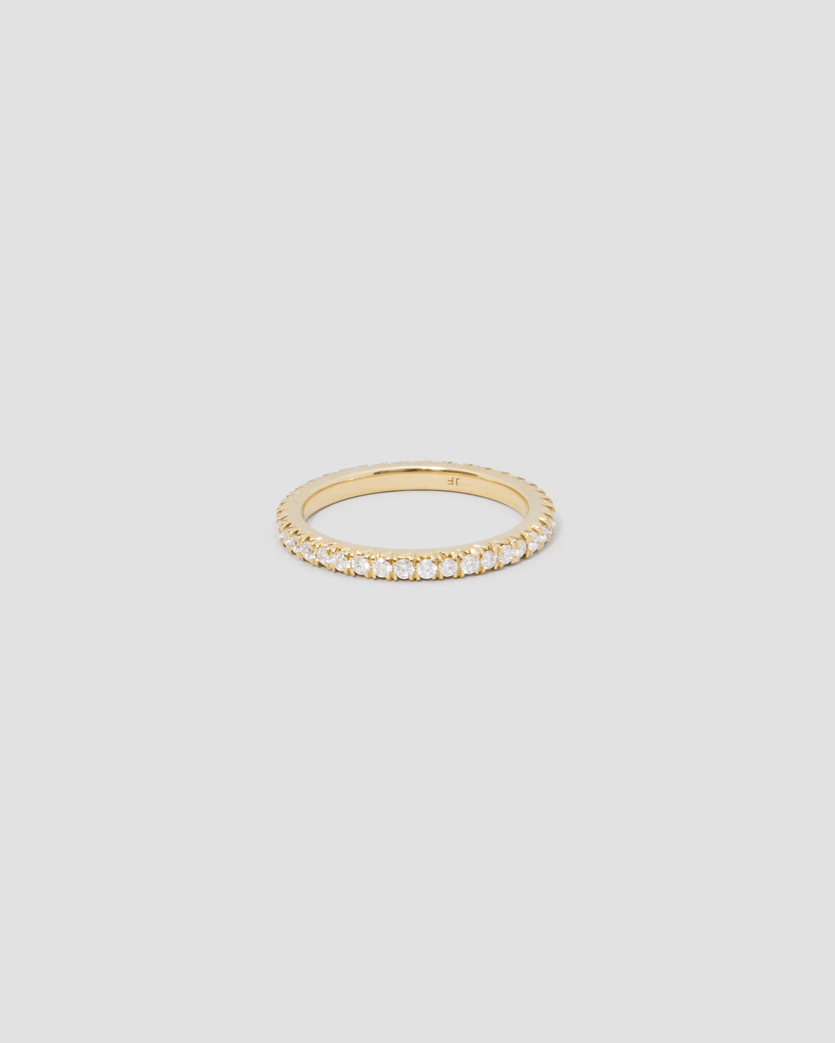Diamond Eternity Wedding Band in 18K Yellow Gold ring - front view | womens gold wedding ring with diamonds