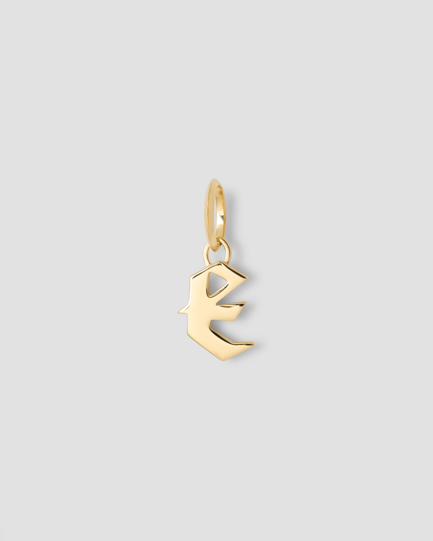 Lower Case Gothic Letter Charm in 14K Yellow Gold