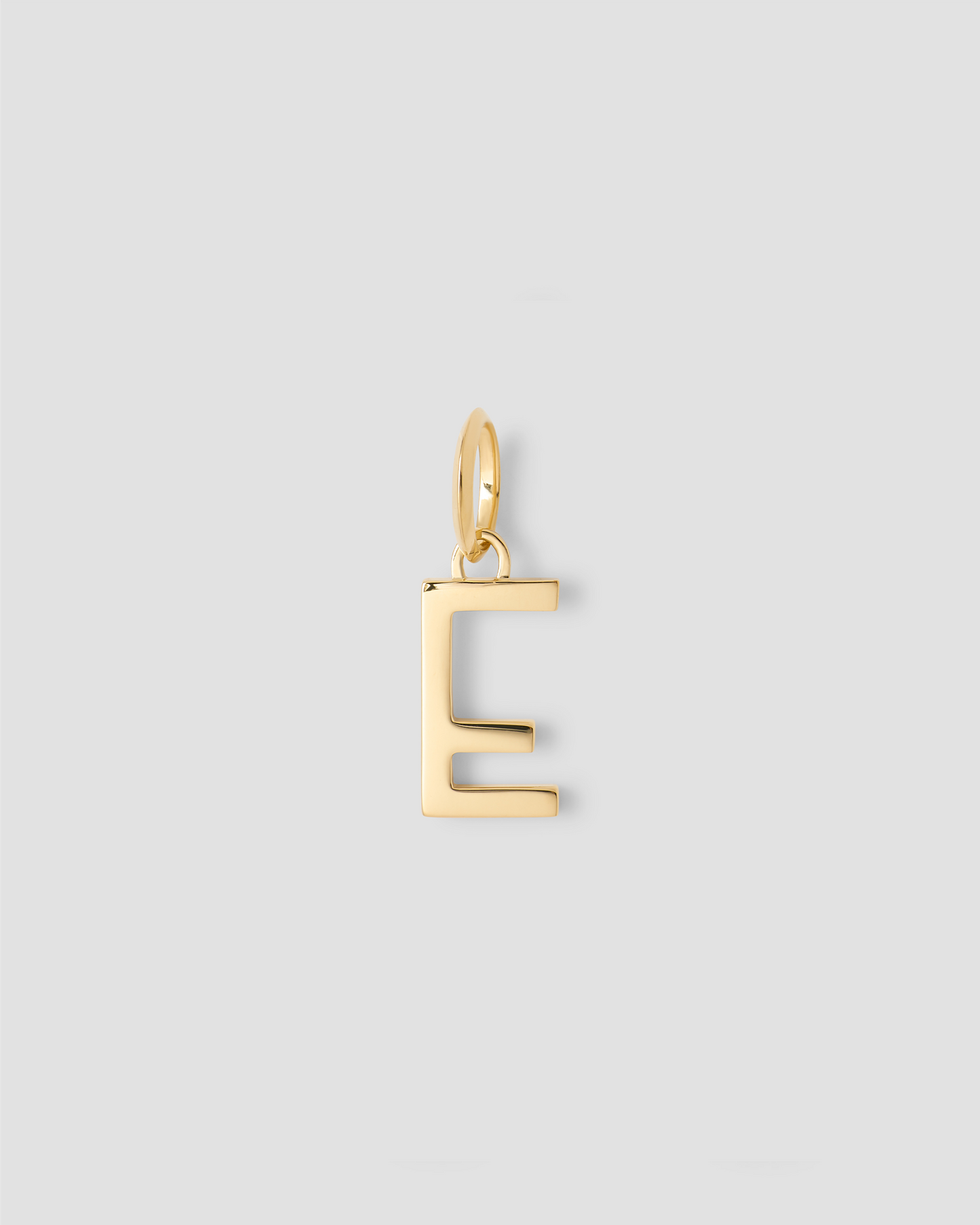 Minimal Block Letter Charm in 14K Yellow Gold