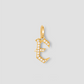 Capital Gothic Letter Charm with Pavé White Diamonds