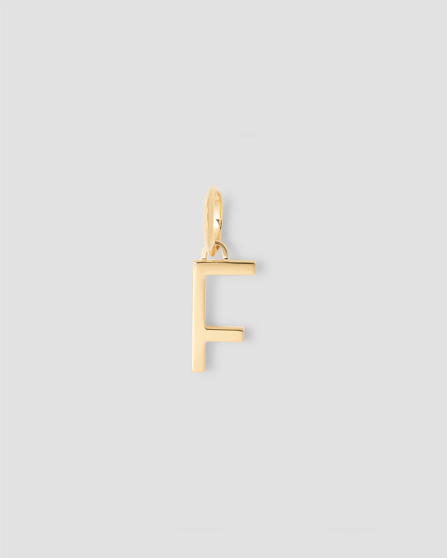 Minimal Block Letter Charm in 14K Yellow Gold