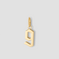 Lower Case Gothic Letter Charm in 14K Yellow Gold