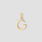 Minimal Block Letter Charm in 14K Yellow Gold