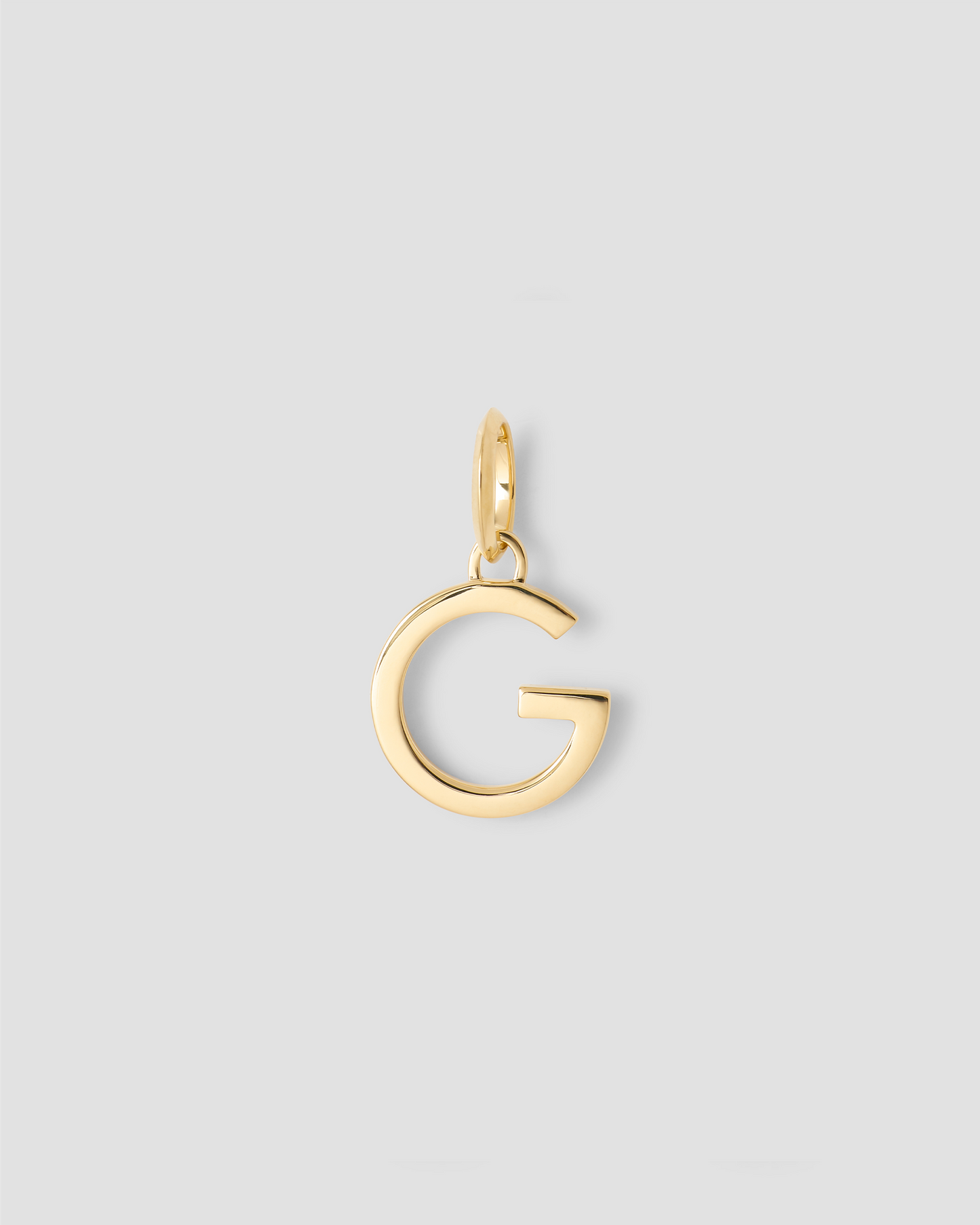 Minimal Block Letter Charm in 14K Yellow Gold