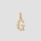 Capital Gothic Letter Charm with Pavé White Diamonds