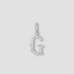Capital Gothic Letter Charm with Pavé White Diamonds