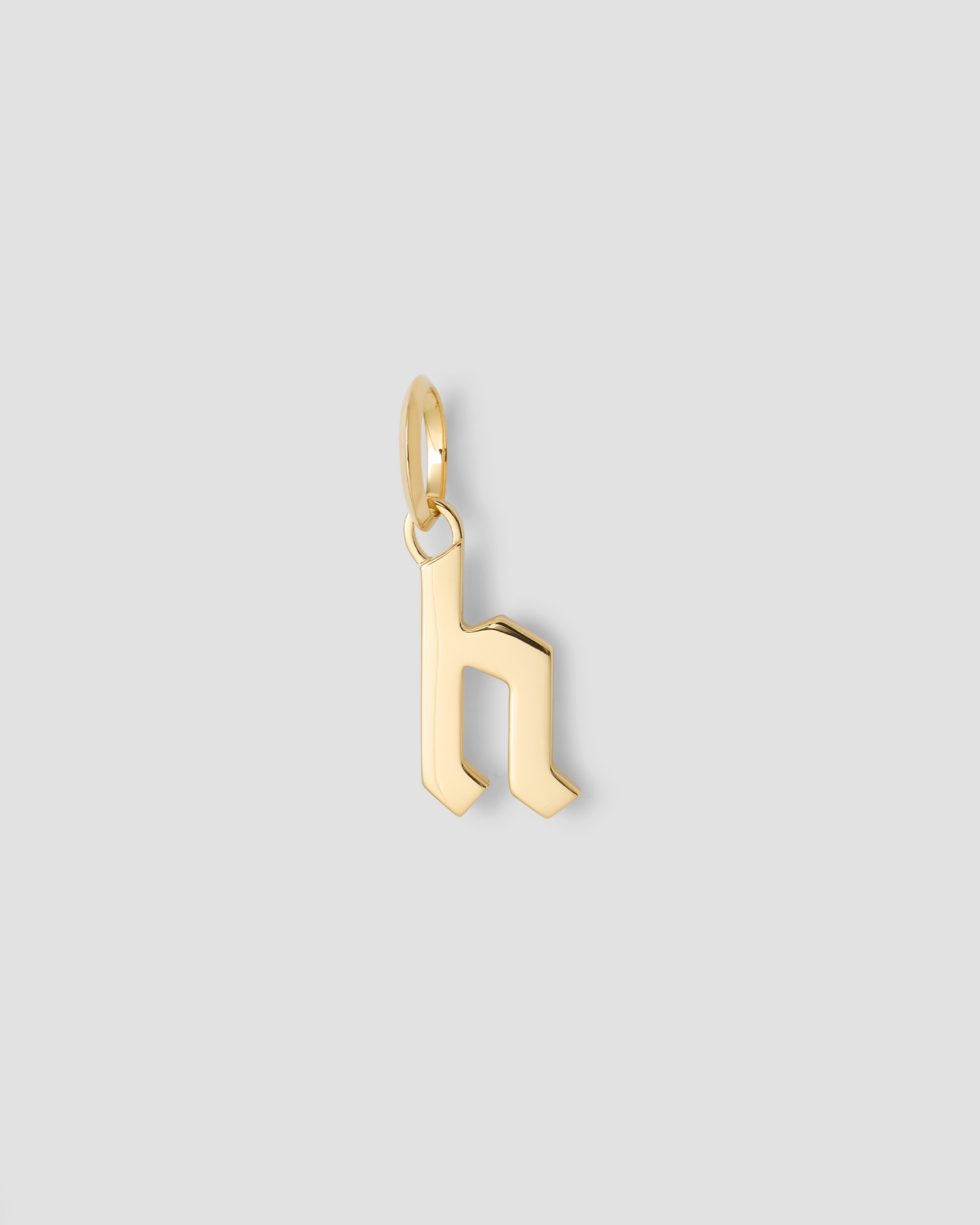 Lower Case Gothic Letter Charm in 14K Yellow Gold