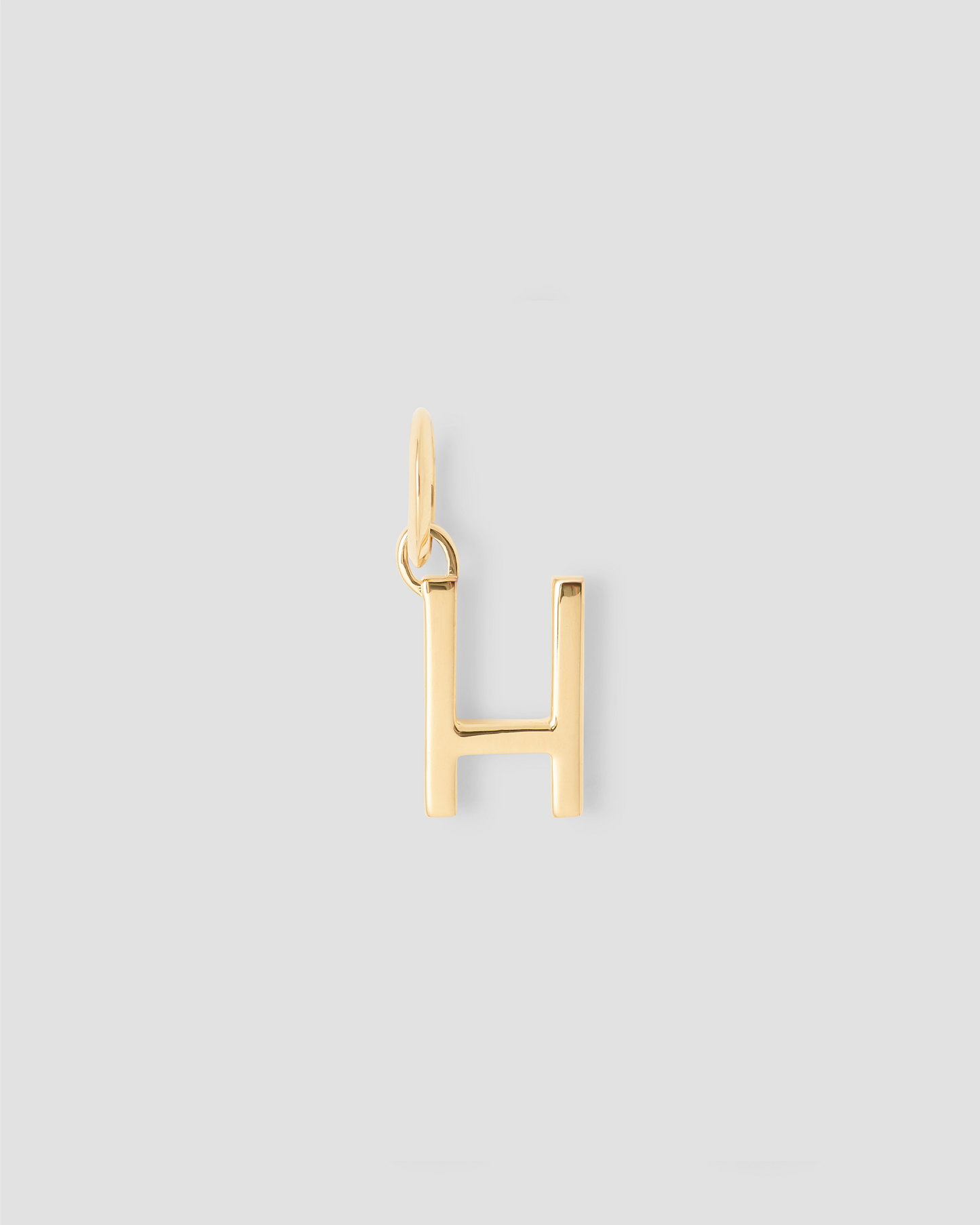Minimal Block Letter Charm in 14K Yellow Gold