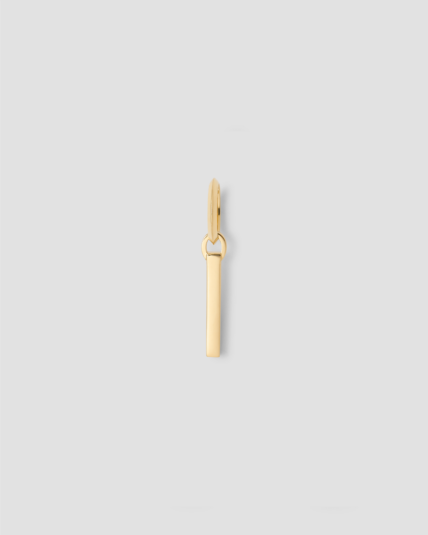 Minimal Block Letter Charm in 14K Yellow Gold