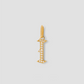 Capital Gothic Letter Charm with Pavé White Diamonds