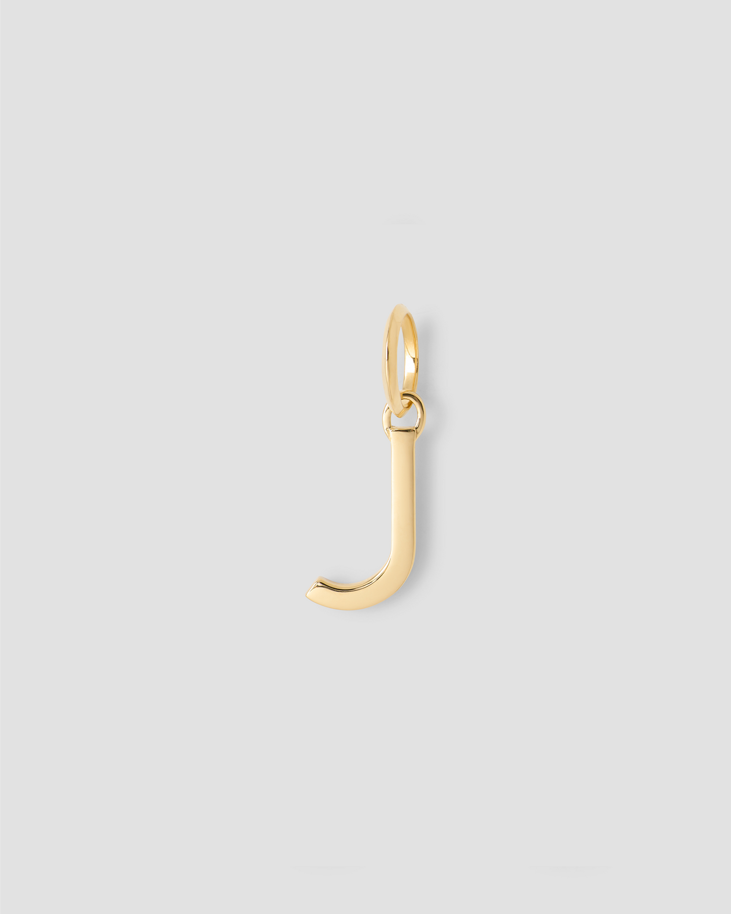 Minimal Block Letter Charm in 14K Yellow Gold