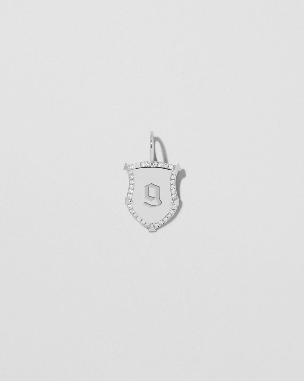 Mini Classic Shield with Pave White Diamonds