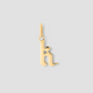 Lower Case Gothic Letter Charm in 14K Yellow Gold