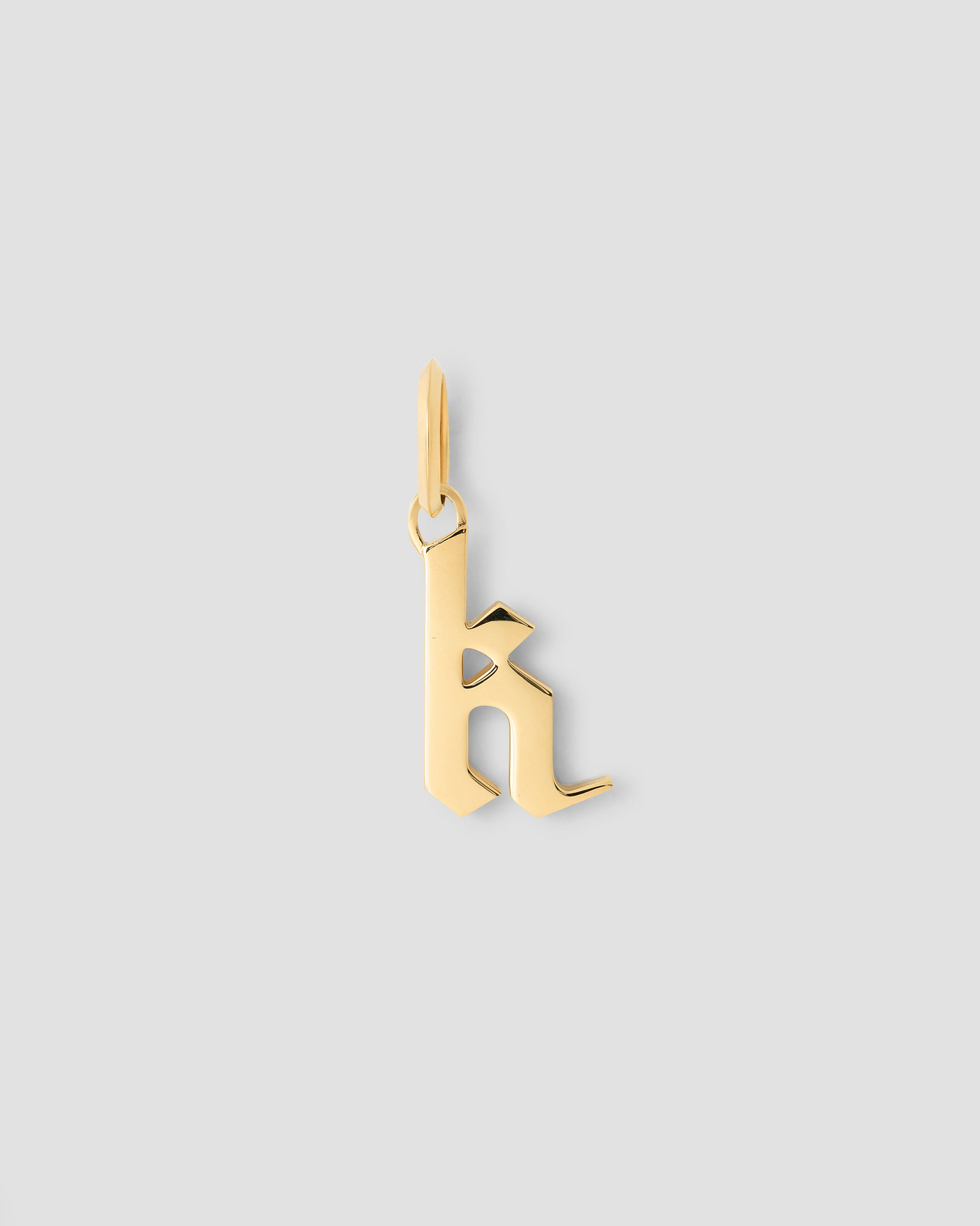 Lower Case Gothic Letter Charm in 14K Yellow Gold