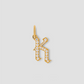 Capital Gothic Letter Charm with Pavé White Diamonds
