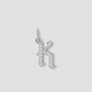 Capital Gothic Letter Charm with Pavé White Diamonds
