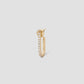 Large Level Earring in 18K Yellow Gold with Pavé White Diamonds