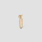 Large Level Earring in 18K Yellow Gold with Pavé White Diamonds