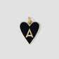 Large Gold Border Enamel Heart With Letter