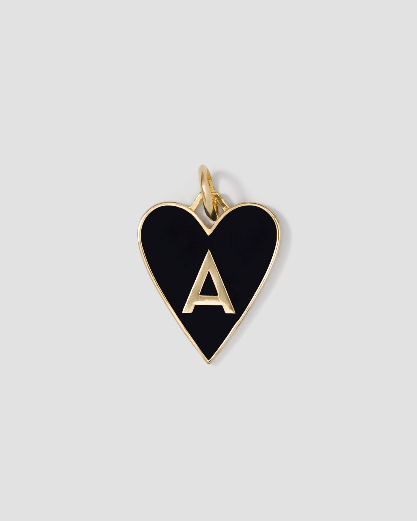 Large Gold Border Enamel Heart With Letter