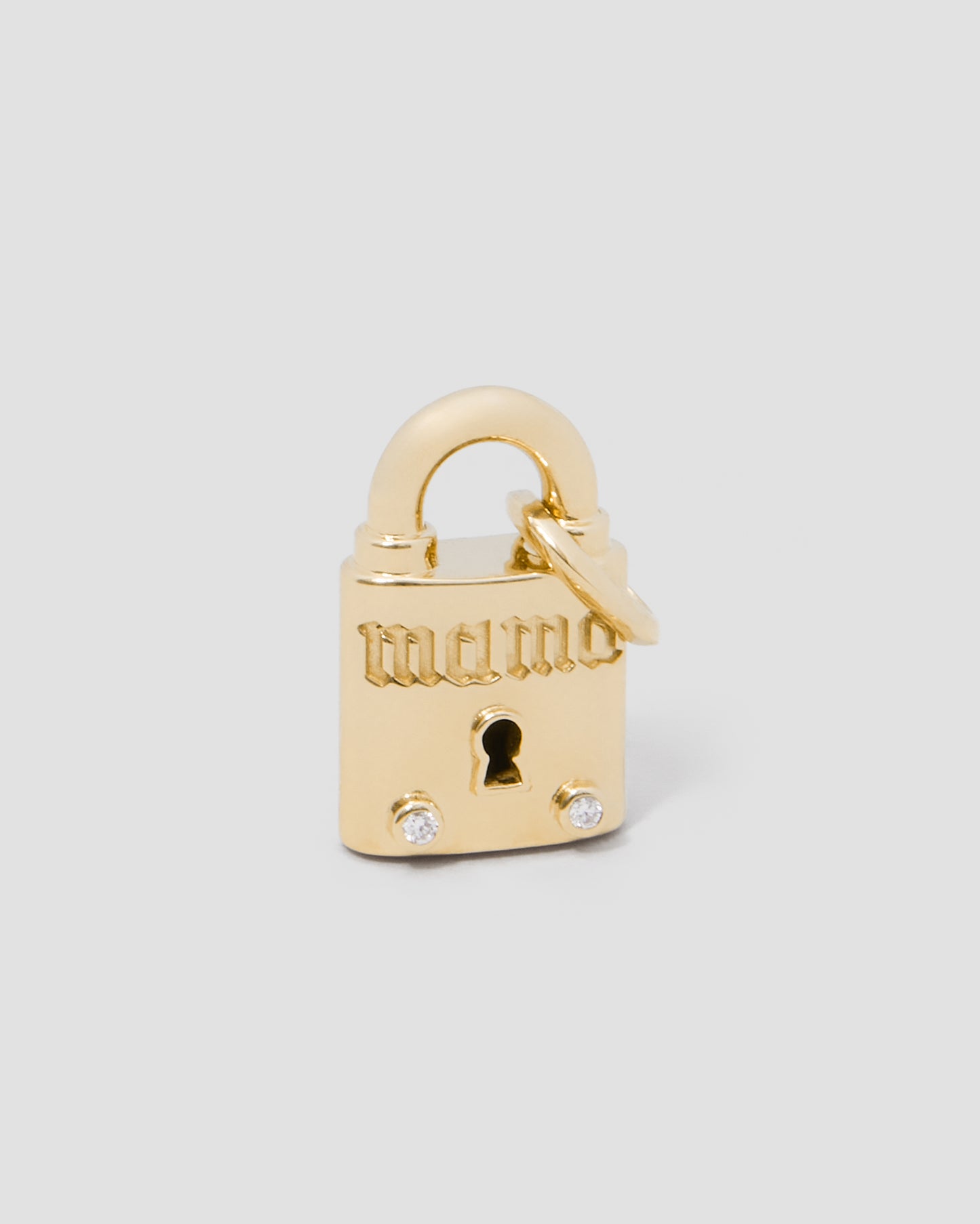 Large Lock in 18K Yellow Gold With Diamonds