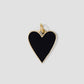 Large Enamel Heart Charm in 18K Yellow Gold