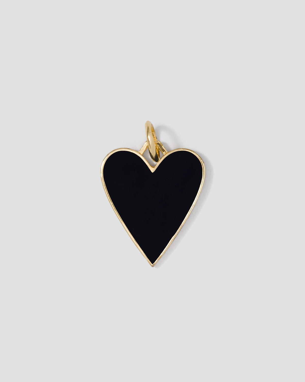 Large Enamel Heart Charm in 18K Yellow Gold gold charm - close-up detail | necklace with charms