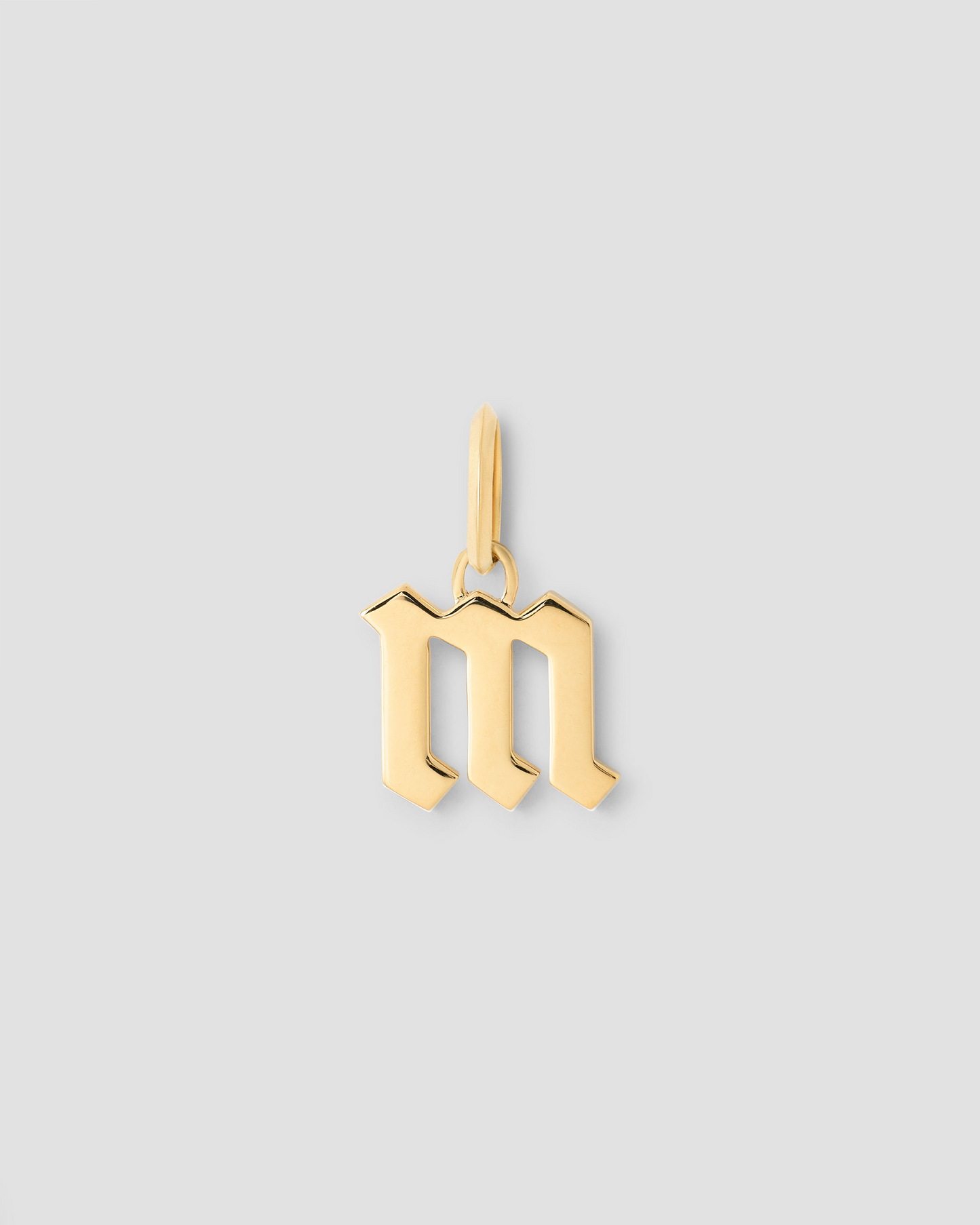 Lower Case Gothic Letter Charm in 14K Yellow Gold