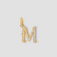 Capital Gothic Letter Charm with Pavé White Diamonds