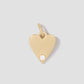 Medium Heart 1 Letter and Diamond in 18K Yellow Gold
