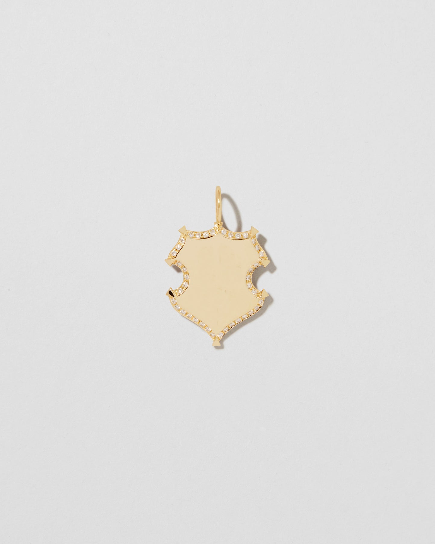 Jennifer Fisher - Mini Wave Shield with Pave White Diamonds - Yellow Gold