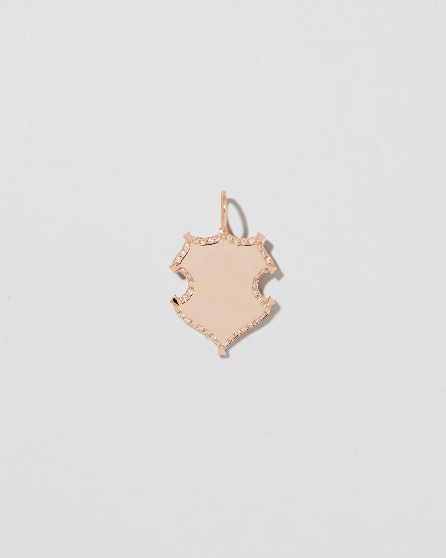 Jennifer Fisher - Mini Wave Shield with Pave White Diamonds - Rose Gold