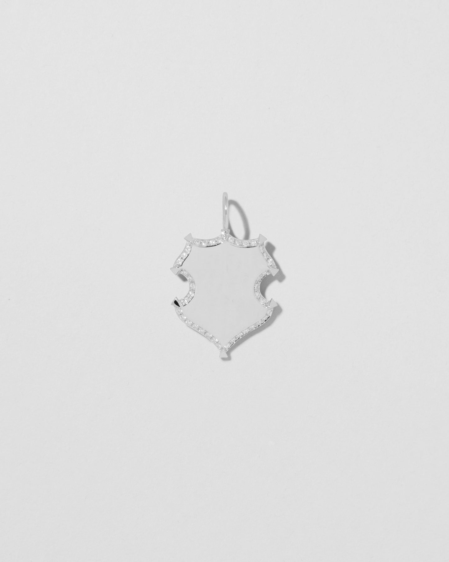 Jennifer Fisher - Mini Wave Shield with Pave White Diamonds - White Gold