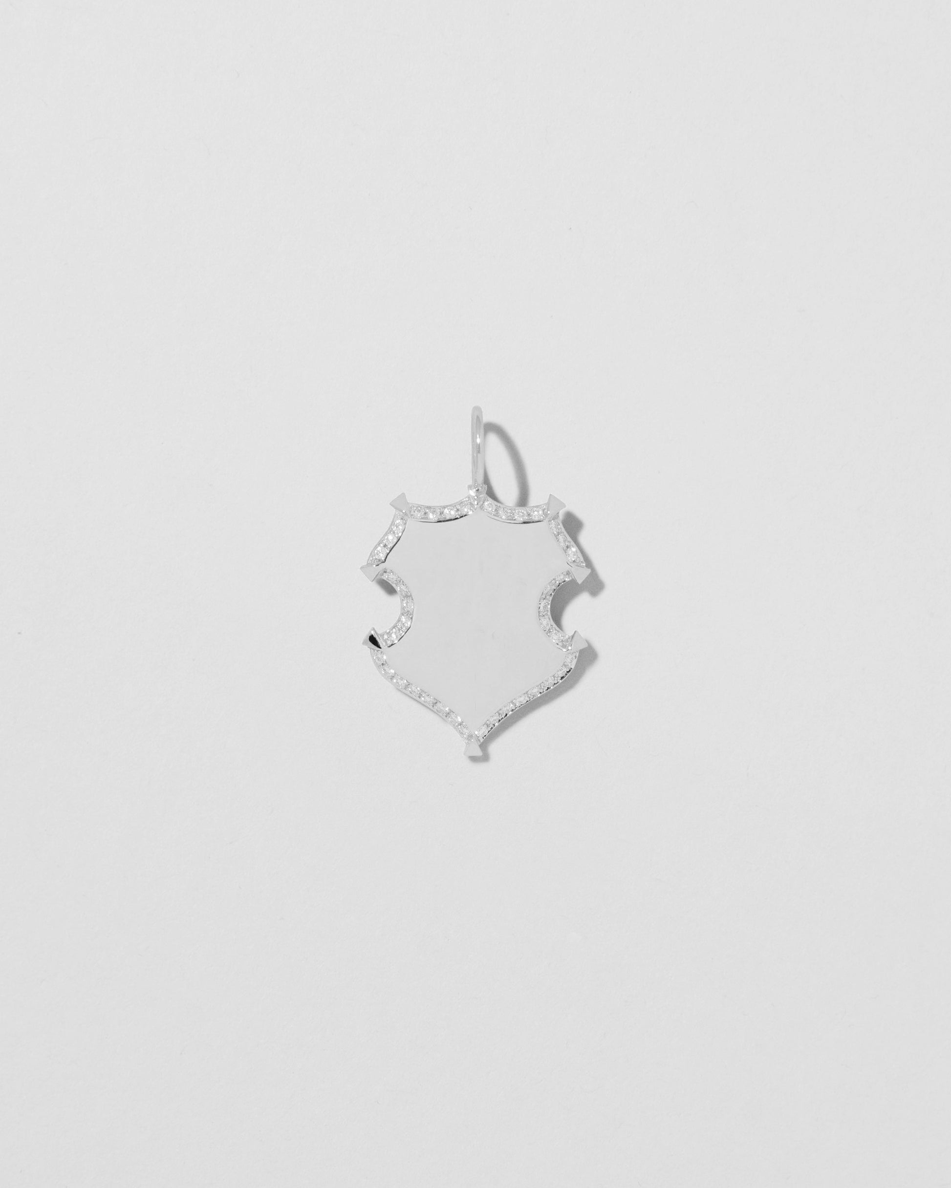 Jennifer Fisher - Mini Wave Shield with Pave White Diamonds - White Gold