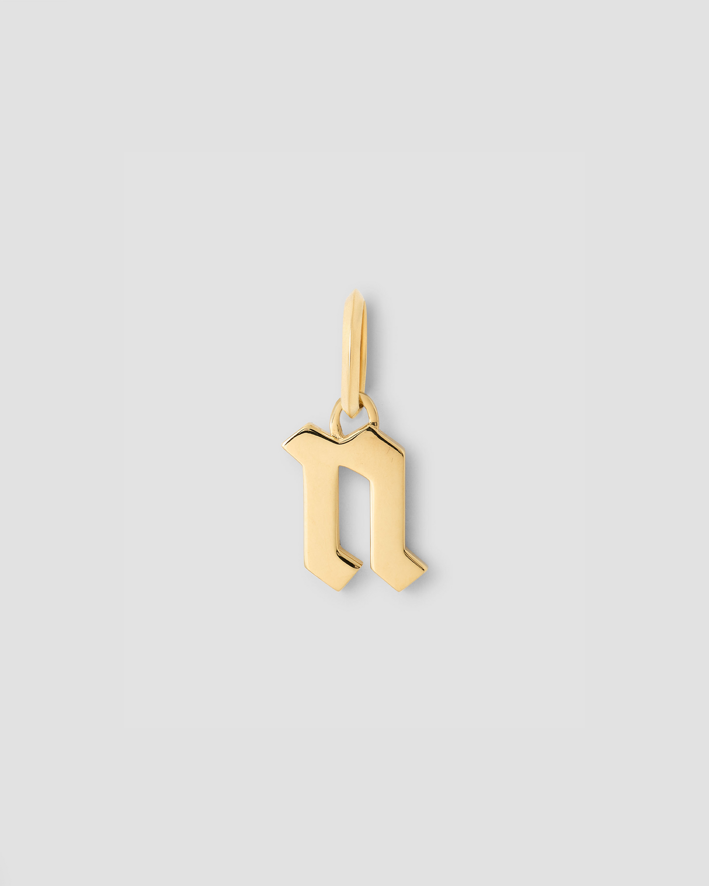 Lower Case Gothic Letter Charm in 14K Yellow Gold